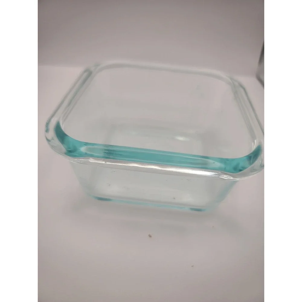 Pyrex 1 Cup 236 mL Clear Glass Storage Container Dish Square 1300 Made in USA